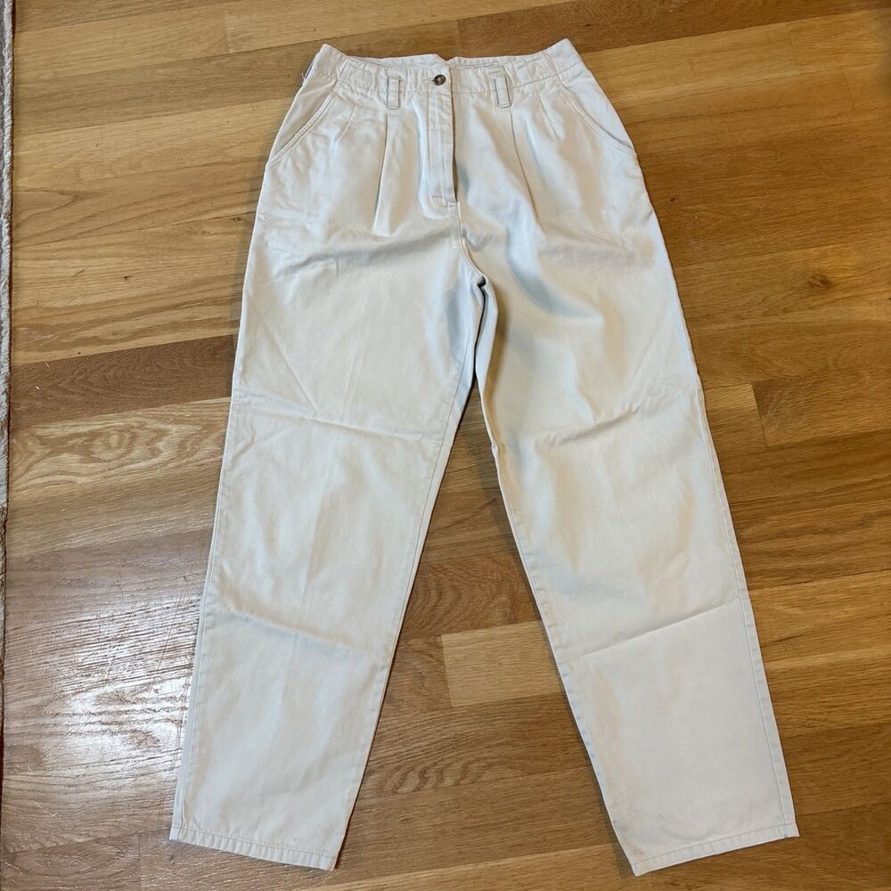 Women’s Vintage The Limited Chinos Cream 100% Cotton High Waist Size 8 Trousers